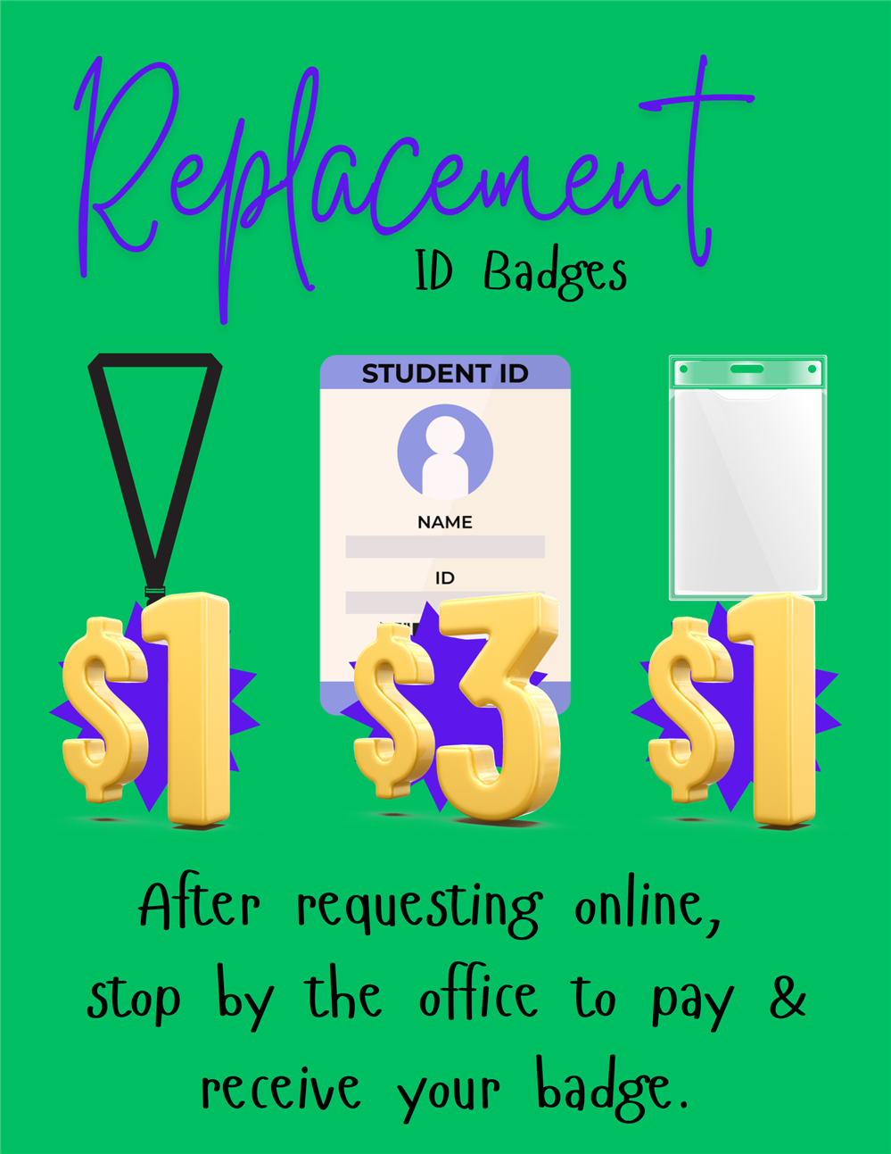  Replace Student ID Badge